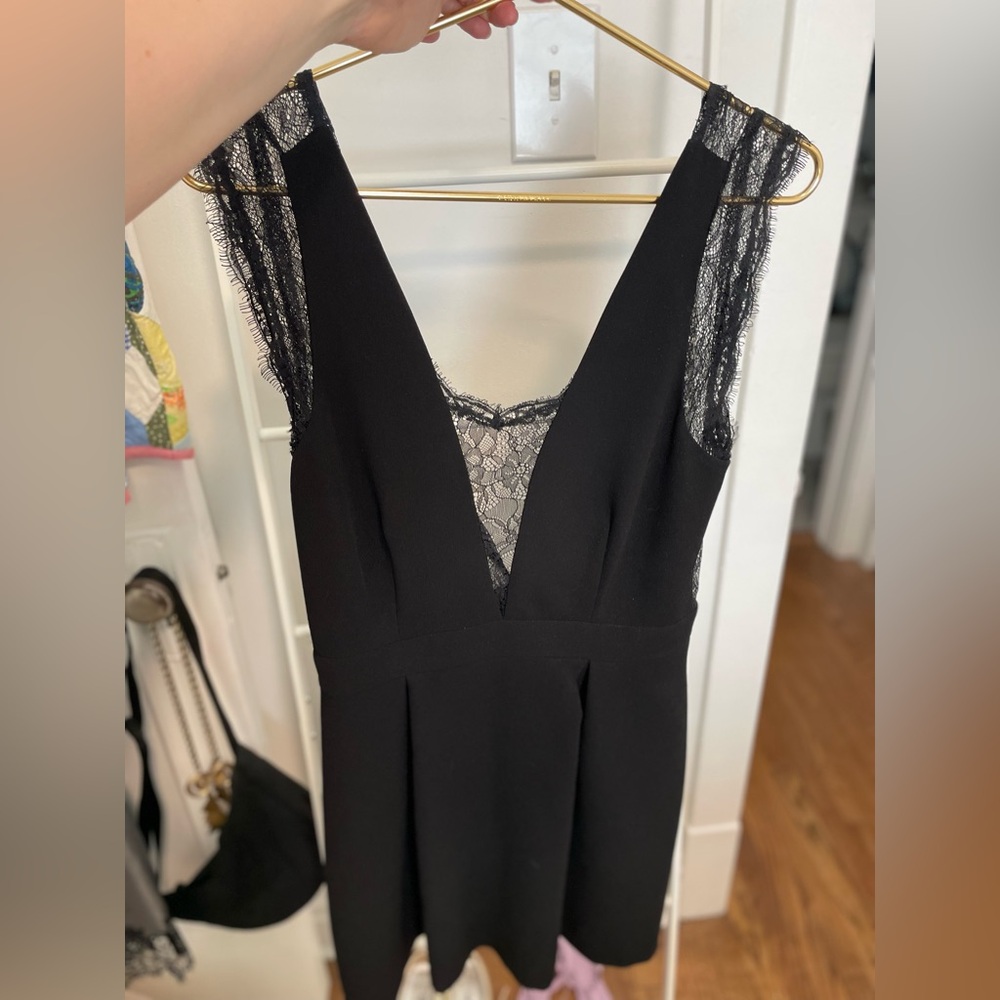 BCBG Little Black Dress with Lace 8